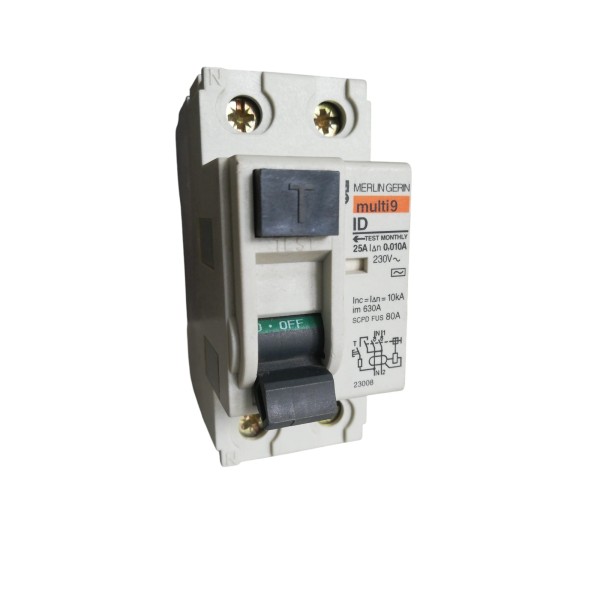 Merlin gerin 23008 pure differential switch 2p 25a 0.01a ac 2 modules