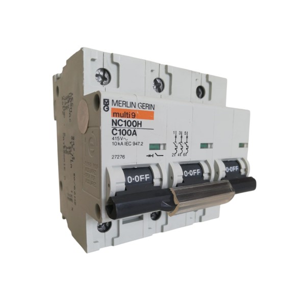 Disjoncteur magnétothermique Merlin Gerin 27276 NC100H triphasé 100 A 10 kA