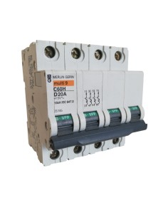 Disjoncteur Merlin Gerin 25146 4P 20A 10K, courbe D, C60