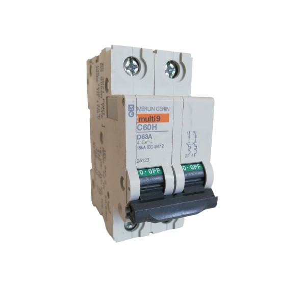 Disjoncteur Merlin Gerin 25123 2P 63A 10K DC C60