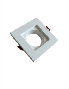 Spot encastré Panzeri xgq1009, d.85mm carré, pour plâtre, fixation par cadre saillant, culot GU5.3, 50 W
