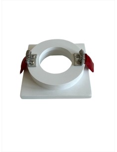 Panzeri xgq1009 recessed spotlight d.85mm square plaster fixed with protruding frame gu5.3 50w 2