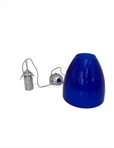 Murano due 0317412 finn light suspension 15w e27 chrome with blue diffuser d.22cm