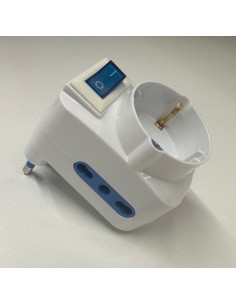 Adaptateur triple Schuko Faeg 8115, fiche 16 A, 2 prises bidirectionnelles 10/16 A avec interrupteur