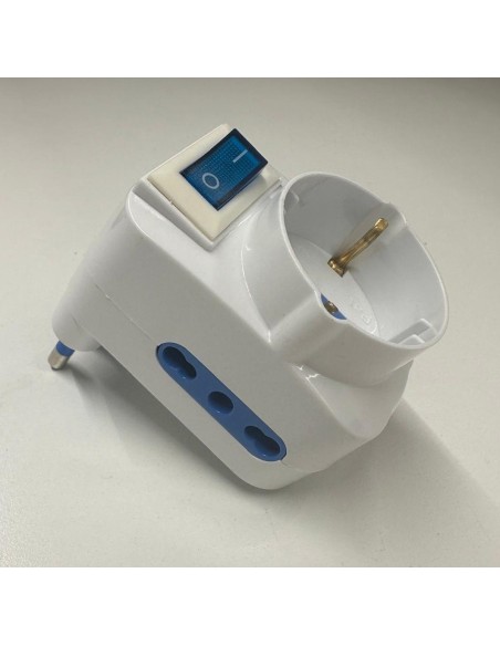 Faeg 8115 triple Schuko adapter 16A plug, 2 10/16A two-way sockets with switch