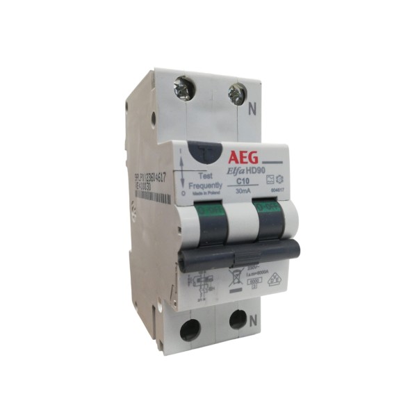 Disjoncteur différentiel AEG 604617 Elfa HD90 1P+N C 10A 6kA 30mA