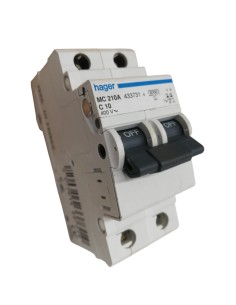 Hager mc210a interrutore magnetotermico 10a 6ka c 2mod  2p