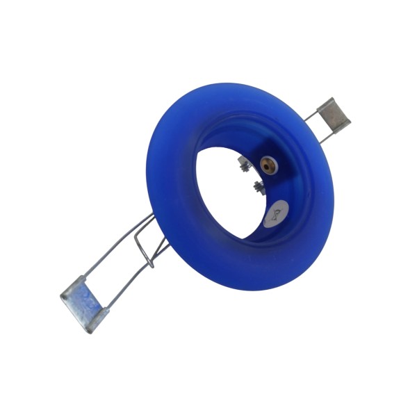 Ivela 2430-10-64, anneau fixe encastré en verre bleu