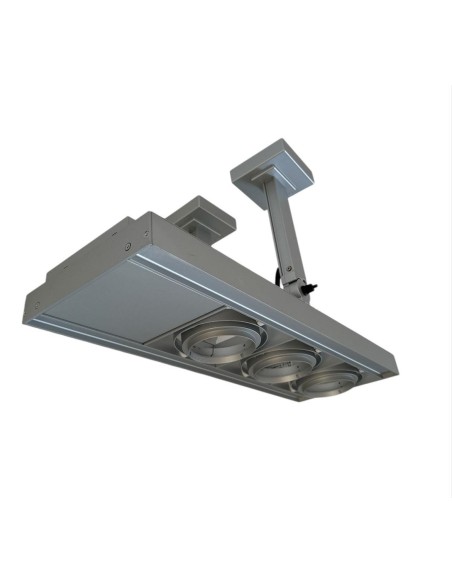 Iguzzini 3.5143.015.0 Grand panier plafond/mur 4 compartiments 3 x 100 W 12 V avec transformateur gris