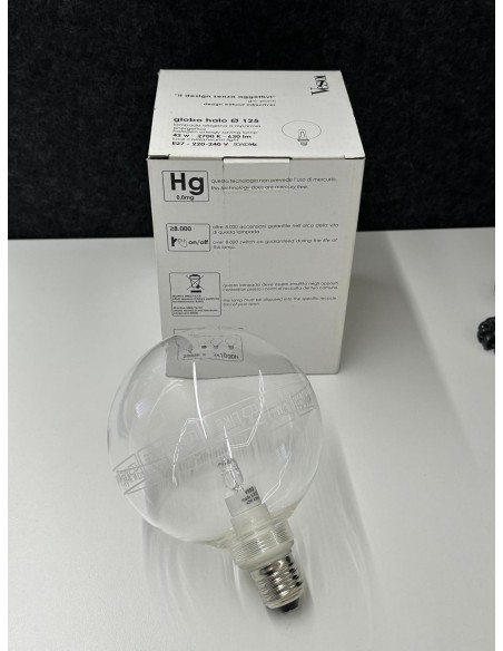 Vesoi lampada alogena Globo trasparente G120 42w e27serigrafata "mi piace" multilingua