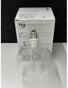 Vesoi transparent Globo halogen lamp G120 42w e27 silkscreened "I like it" multilingual 2