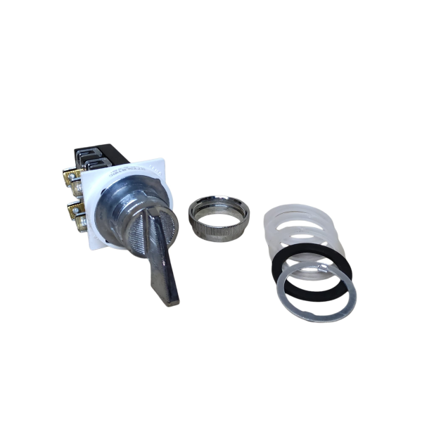 Ge power 077slb11rc 3-position chrome lever selector with return to 0, no+nc