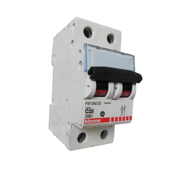 Bticino btdin45 automatic circuit breaker 1p n 25a 4,5ka f810n//25