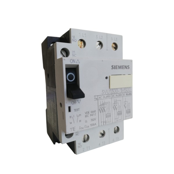 Interrupteur Siemens 3vu13001ms00 pour fusibles de surveillance 0,2 A c//aux contact 1 no//1 nc c//vis