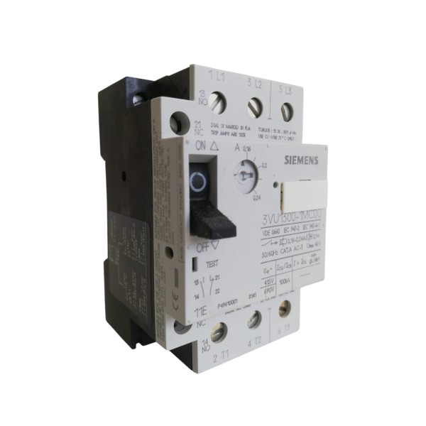 Siemens 3vu13001mc00 motor protection switch 0.16-0.24a 1na 1nc