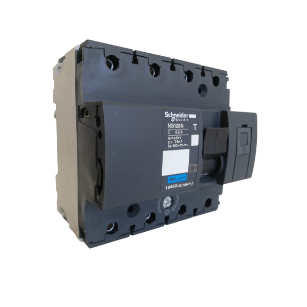 INTERRUPTEUR AUTOMATIQUE MAGNÉTOTHERMIQUE NG125 4P 80A 25K C