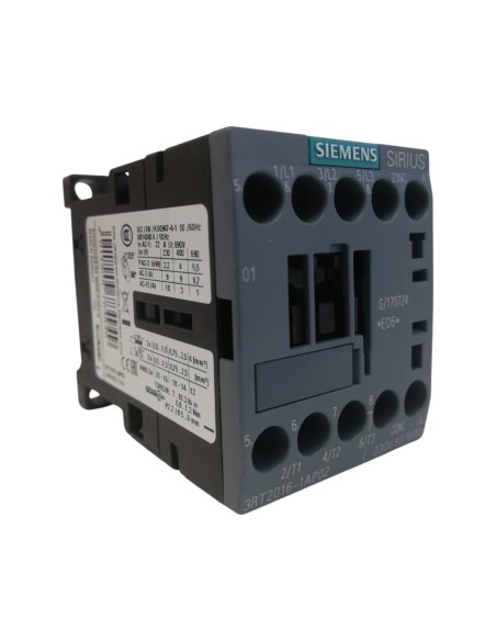 Siemens 3rt20161ap02 contactor 4kw, 1nc 230vac, s00