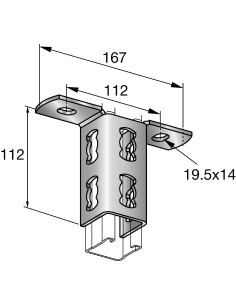 Soporte carril mqv-2//2 d-14 2