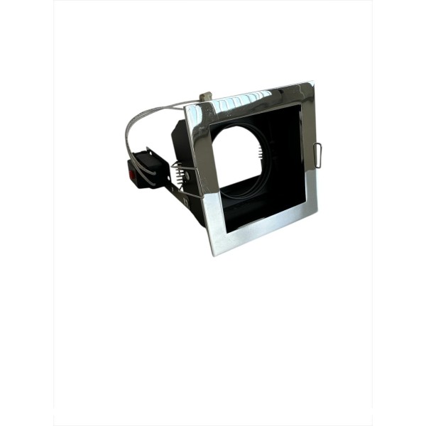 Spot encastré fixe Delta Light 202 21 10 CB Carree Ok S1 gx5.3 12v Chrome 90x90mm p.125mm