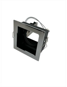 Spot encastré fixe Delta Light 202 21 10 CB Carree Ok S1 gx5.3 12v Chrome 90x90mm p.125mm 2