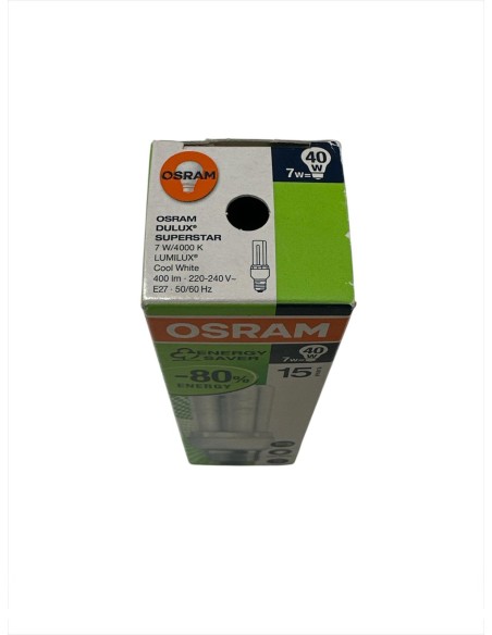 Lampe fluorescente Osram Dulux Superstar DSST 7W/840, 7 W, 4000 K, culot E27, 220-240 V