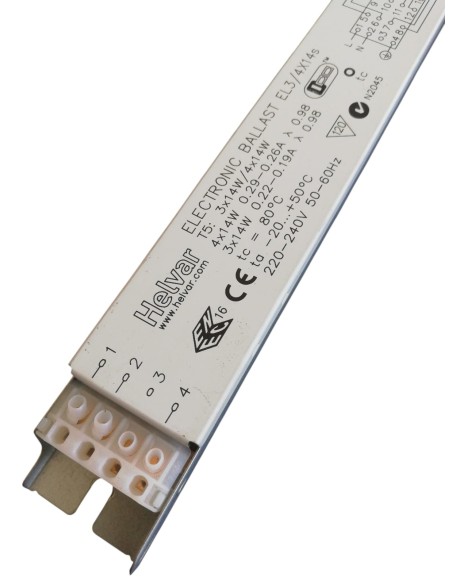 Helvar el3/4x14s ballast elettronico 3x14 4x14w t5 230v