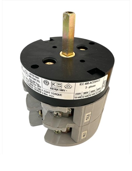 Bremas CA06300043L3 A6304 interruttore 4poli 63a ac23 500v con maniglia giallo/rossa