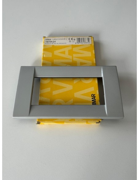 Placca idea 4 moduli argento