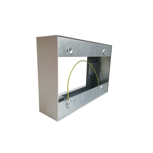 Coffrage extérieur blanc moyen Viabizzuno f6.001.53 m1, corps 8, dimensions 34,5 x 23 x 9 cm