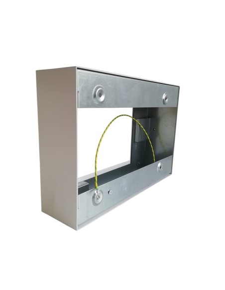 Coffrage extérieur blanc moyen Viabizzuno f6.001.53 m1, corps 8, dimensions 34,5 x 23 x 9 cm