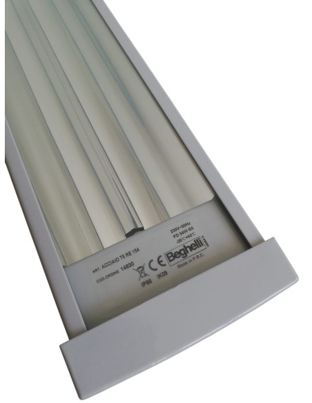 Beghelli 14830 steel ceiling light t5 re 1x54w