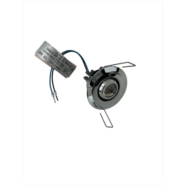 Linea light 85127b50 Ghilea 3 incasso 1led 2w blu 50° 600ma orientabile cromo ip43