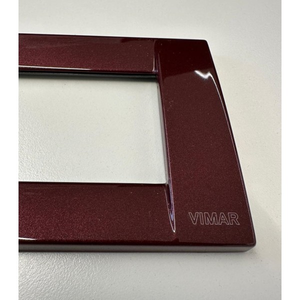Vimar 16736.25 Placa metálica burdeos de 6 módulos, serie Idea