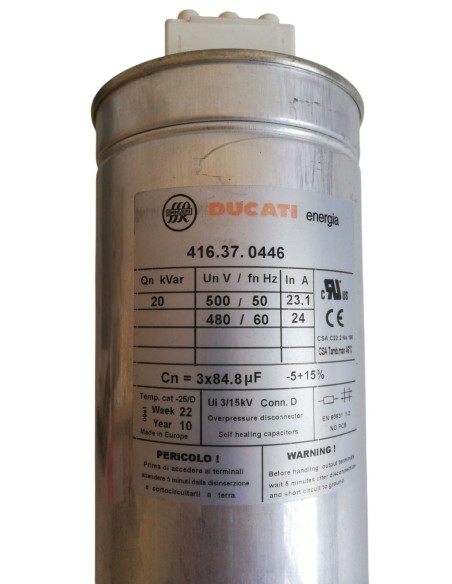 Ducati 416370446 3x84 8mf capacitor 500v 20kvar
