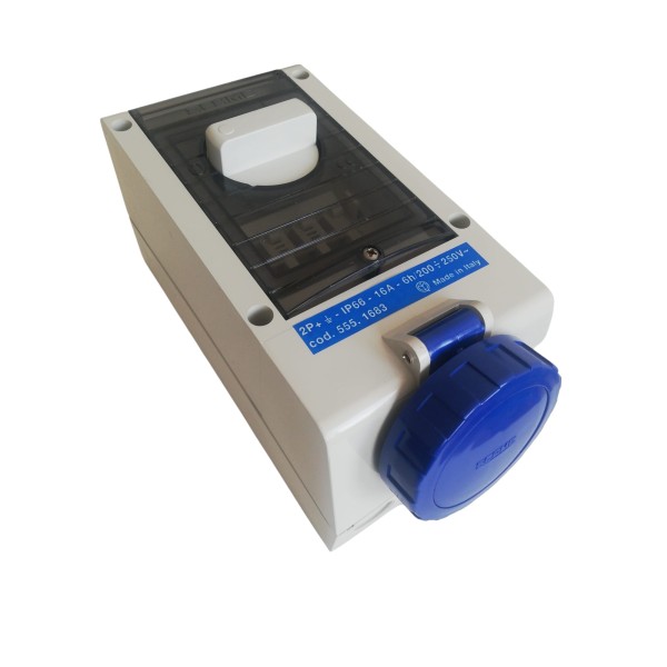 Scame 555.1683 Toma con bloqueo 2p+t 16a ip66 200/250v serie iec 309