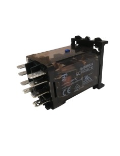 Relé monoestable 2 contactos 24vdc con pulsador de prueba schrack