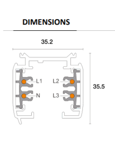 Powergear PRO-420-W Binario 2 metri bianco 3 circuiti track system 2