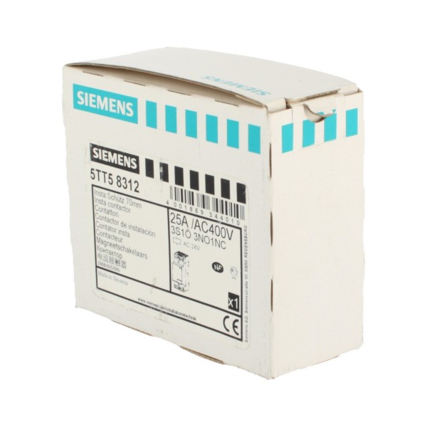 Siemens 5tt58312 contattore 25a 24vca 3na 1nc 2um acc