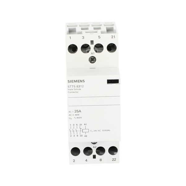 Contacteur Siemens 5tt58312 25 A 24 Vca 3NA 1NC 2 µm