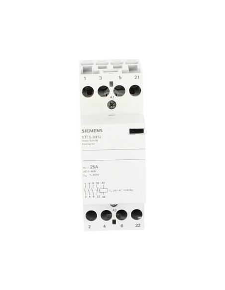 Siemens 5tt58312 contattore 25a 24vca 3na 1nc 2um acc