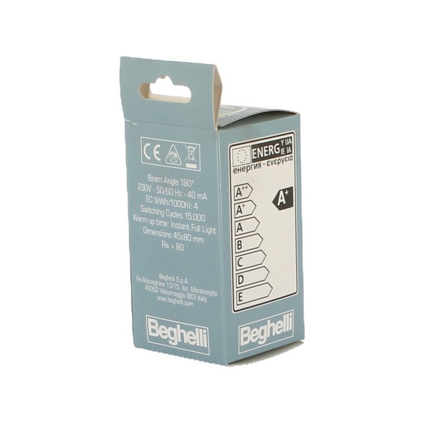 Beghelli 56838 Primaled sfera 4w 350lm e14 4000°k d.45x80mm