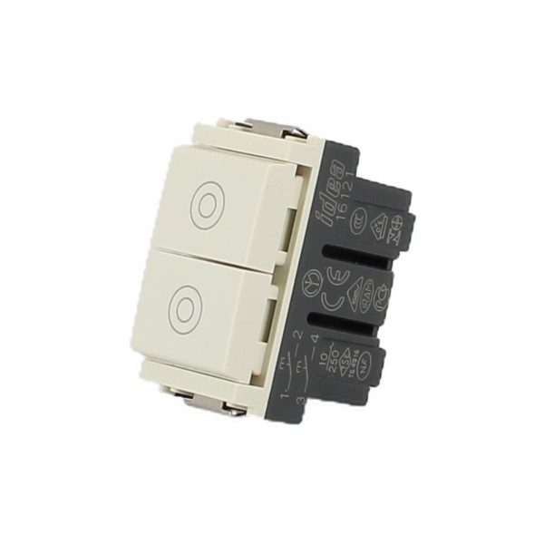 Vimar 16121.B Pulsante Doppio In Chiusura Bianco  Serie Idea