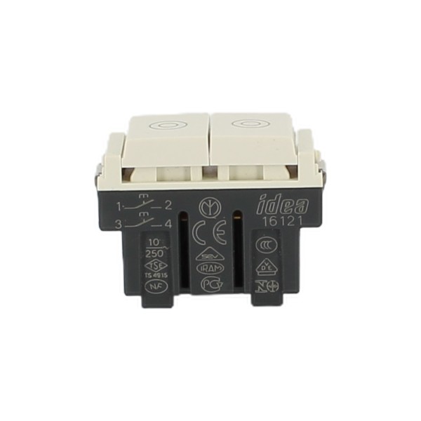 Vimar 16121.B Pulsante Doppio In Chiusura Bianco  Serie Idea