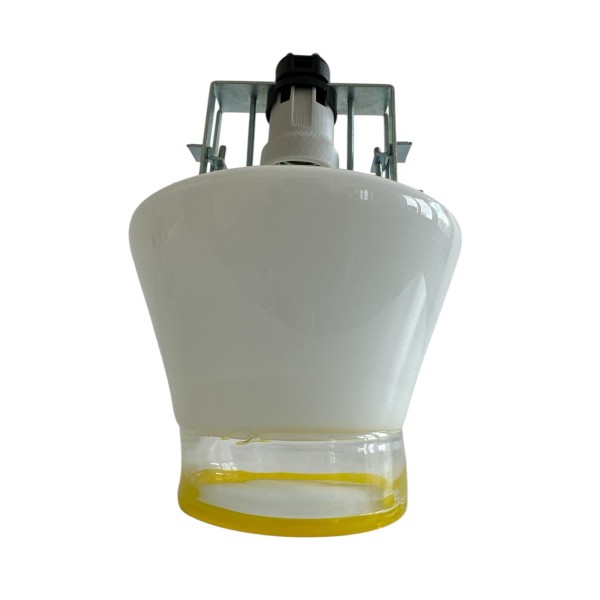 Leucos  Vesta spot semincasso in vetro di murano E27 bianco con rifinitura gialla