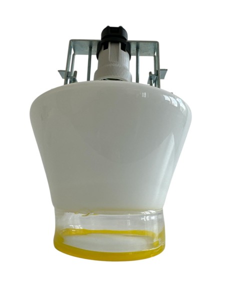 Spot semi-encastré Leucos Vesta en verre de Murano E27 blanc avec finition jaune