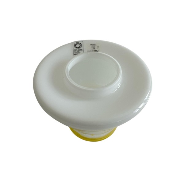Leucos Vesta semi-recessed spot in Murano glass E27 white with yellow finish