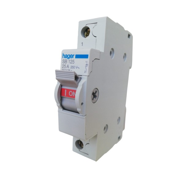 Hager sb125 mechanical indicator switch 1p 25a