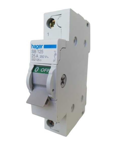 Interrupteur indicateur mécanique Hager SB125 1P 25A