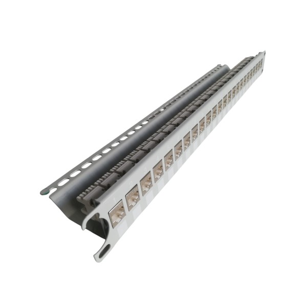 Panneau de données 50143, 24 prises blindées f/utp rj45 cat. 5e gris