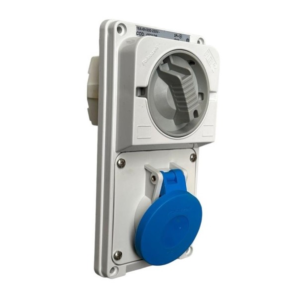 Palazzoli 482126 toma de corriente empotrada con enclavamiento ter 2p+t 16a 220v 6h ip44